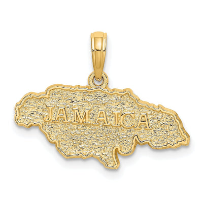 14k Yellow Gold Polished Finish Map Shape of JAMAICA Charm Pendant at $ 107.88 only from Jewelryshopping.com
