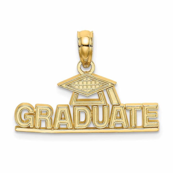 14K Polished Graduate Under Cap Charm - Unisex