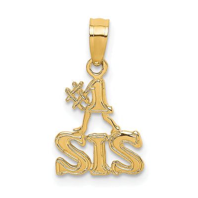 14K Yellow Gold Flat Back Polished Finish #1 SIS Charm Pendant at $ 51.48 only from Jewelryshopping.com