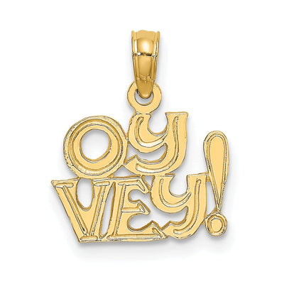 14K Yellow Gold Polished Finish Solid Script OY VEY! Charm Pendant at $ 59.04 only from Jewelryshopping.com