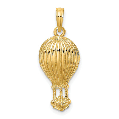14K Yellow Gold Polished Textured Finish Concave Shape Hot Air Ballon Charm Pendant at $ 216.75 only from Jewelryshopping.com