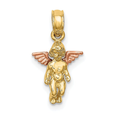 14K Yellow Rose Gold Polished Finish 3-D Guardian Angel Pendant at $ 80.67 only from Jewelryshopping.com