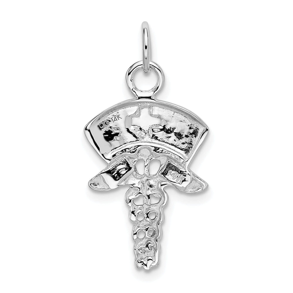 14k White Gold Polished Nurse Symbol Pendant