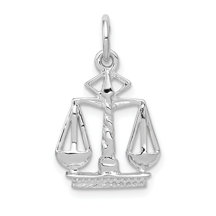 14k White Gold Small Scales of Justice Pendant