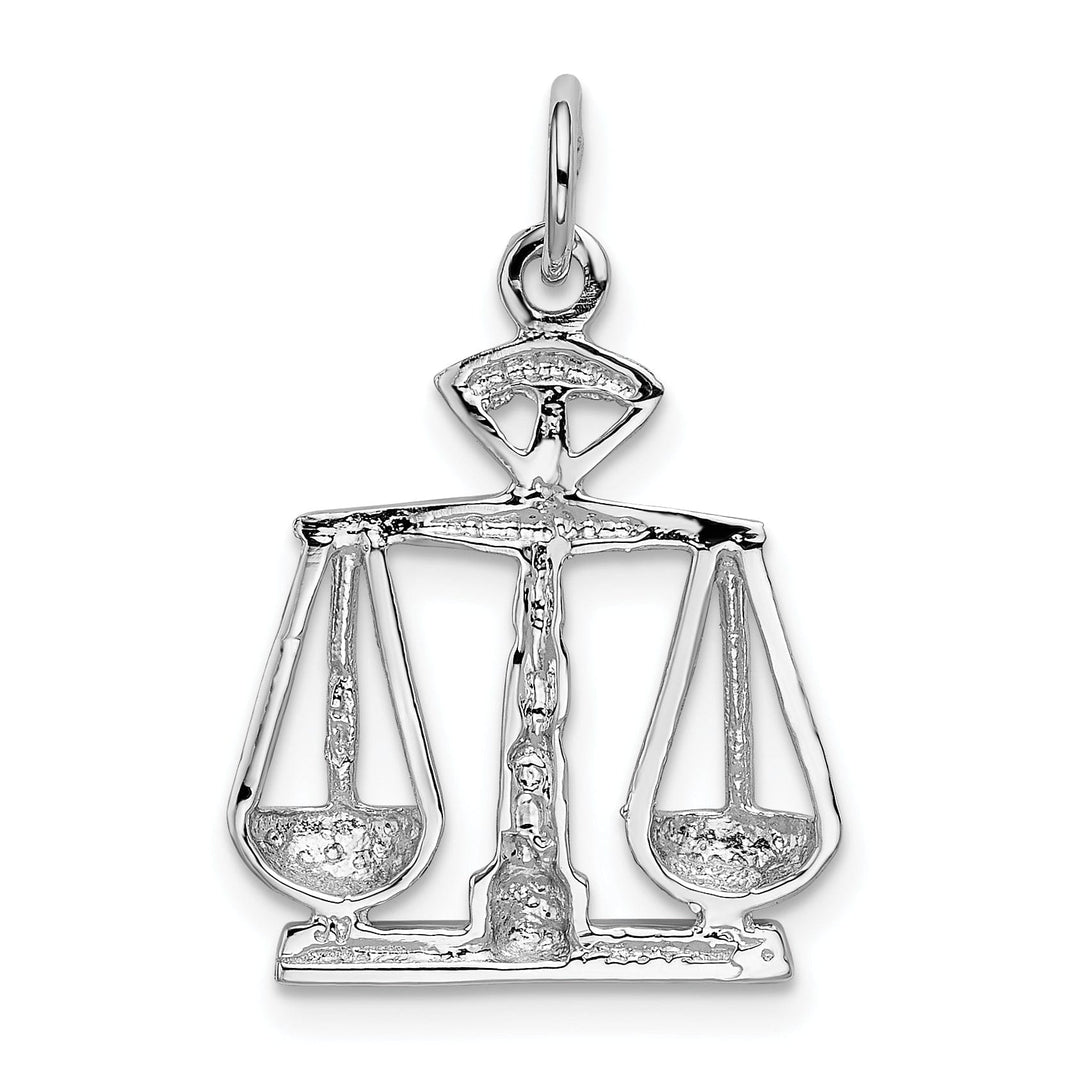 14k White Gold Large Scales of Justice Pendant