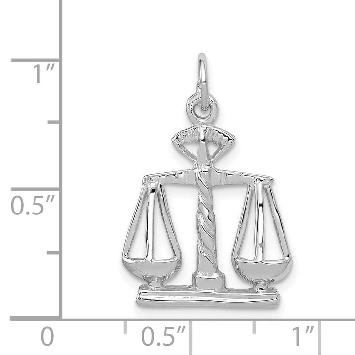 14k White Gold Large Scales of Justice Pendant