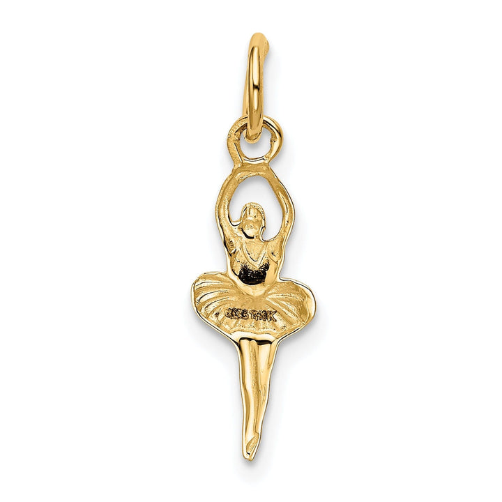 14k Yellow Gold Dancing Ballerina Charm Pendant