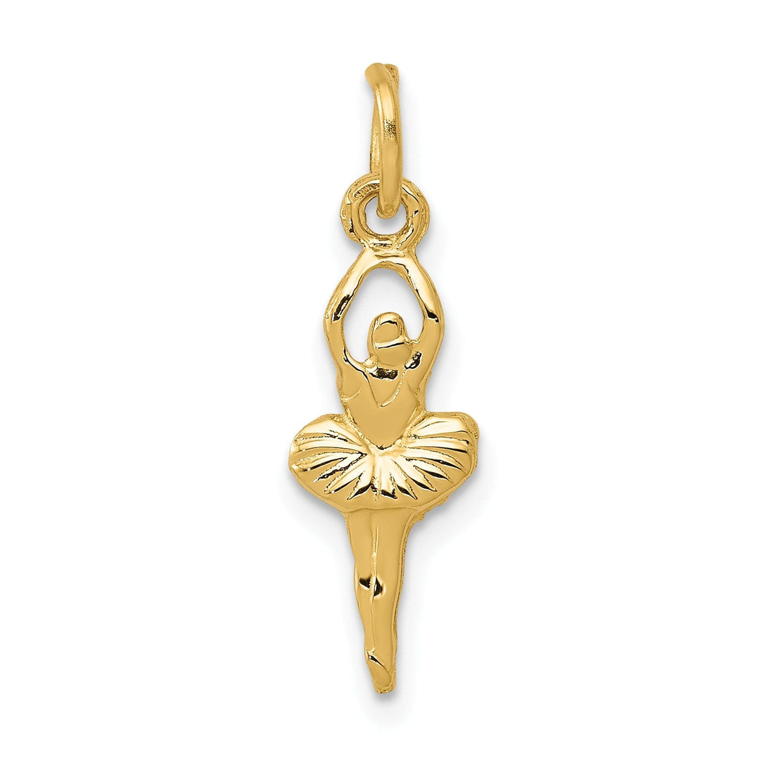 14k Yellow Gold Dancing Ballerina Charm Pendant