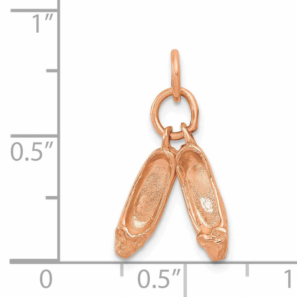 14k Rose Gold Moveable Ballet Slippers Pendant