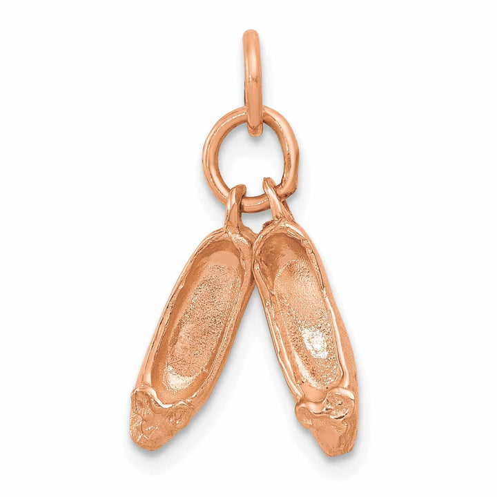 14k Rose Gold Moveable Ballet Slippers Pendant