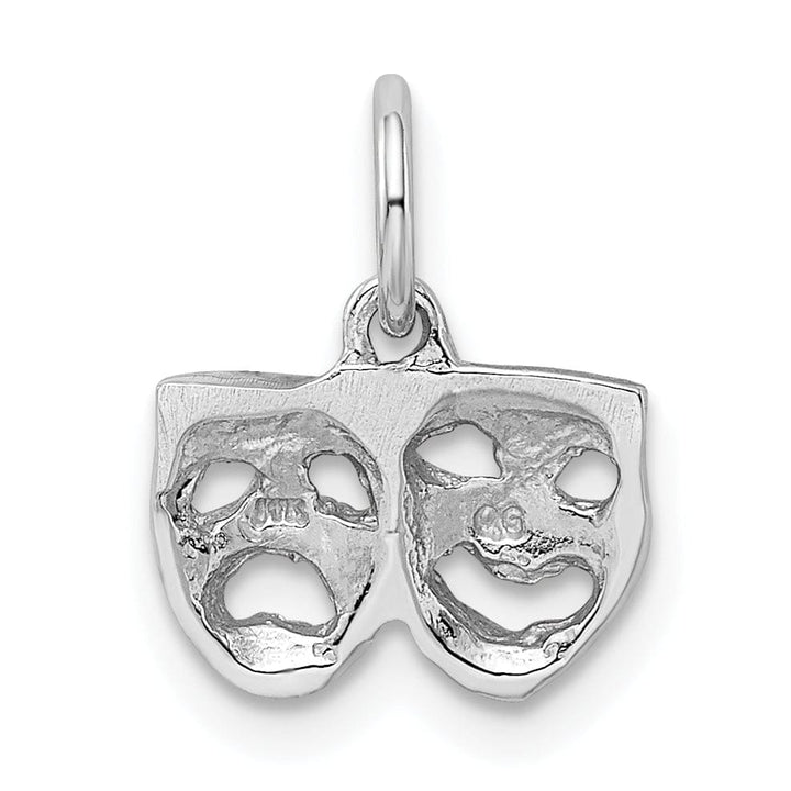 Solid 14k White Gold Comedy Tragedy Pendant