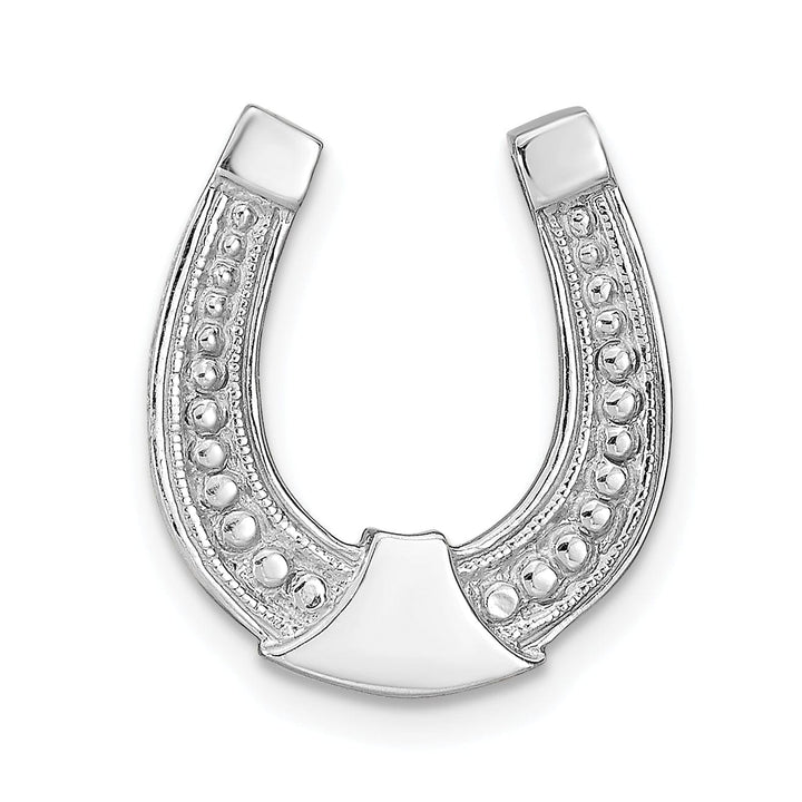 14k White Gold Polished Horseshoe Slide Pendant