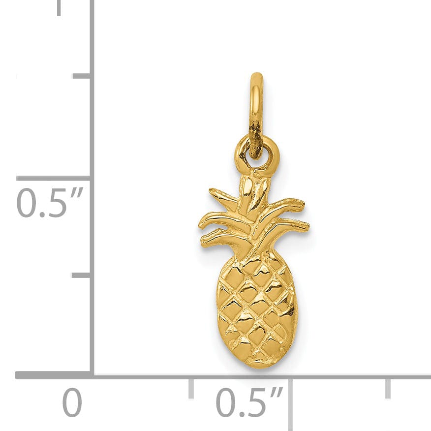 14k Yellow Gold Polished Pineapple Pendant