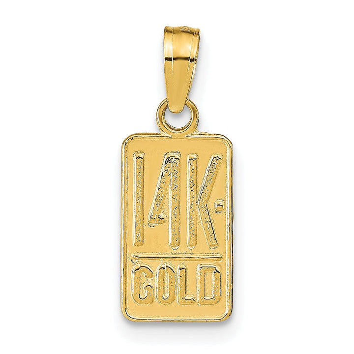 14k Yellow Gold Textured Polish Finish 14K GOLD Charm Pendant
