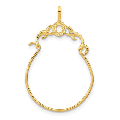 14K Yellow Gold Fancy Design Charm Holder Pendant at $ 73.8 only from Jewelryshopping.com