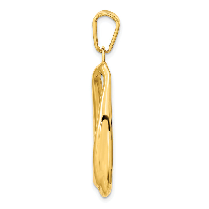 14k Yellow Gold Polished Finish Hollow Italy Oval Shape Design Pendant