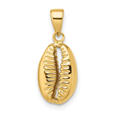 14k Yellow Gold Polished Finish 3-Dimensional Crowrie Shell Charm Pendant at $ 200.63 only from Jewelryshopping.com