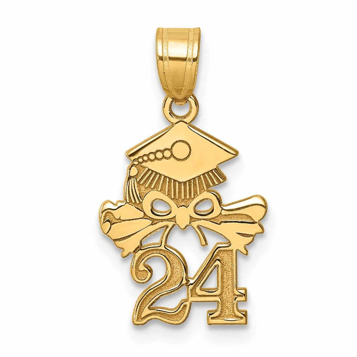 14K Graduation Cap and Diploma - 2024 Charm