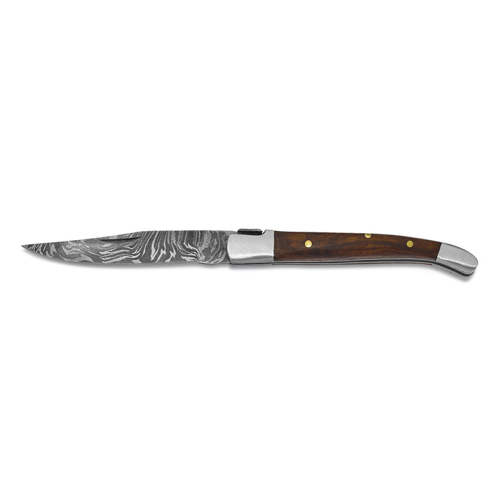 256Layer Folding Blade Walnut Wood Handle Knife