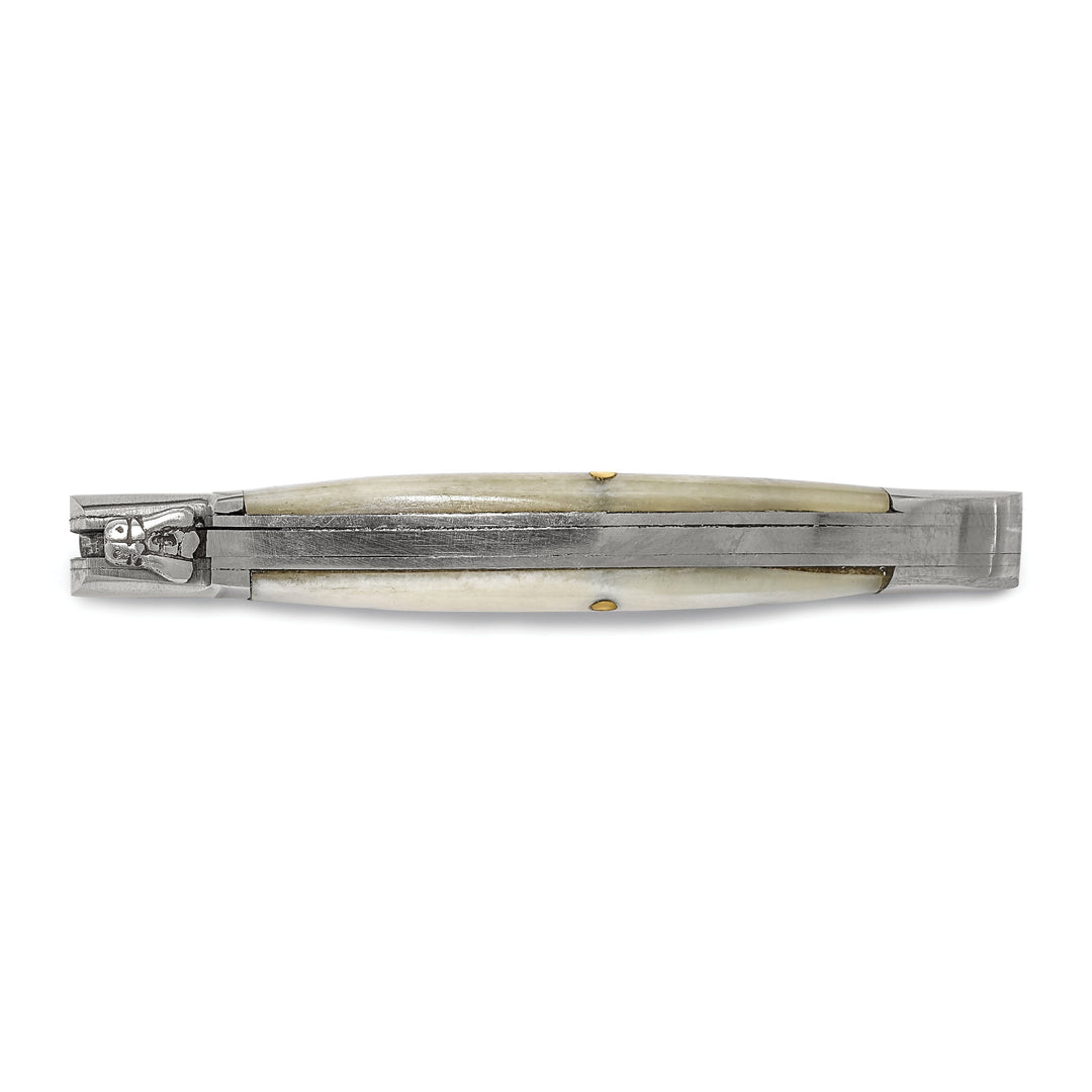 Damascus Steel 256 Layer Folding Blade Camel Bone Handle Knife