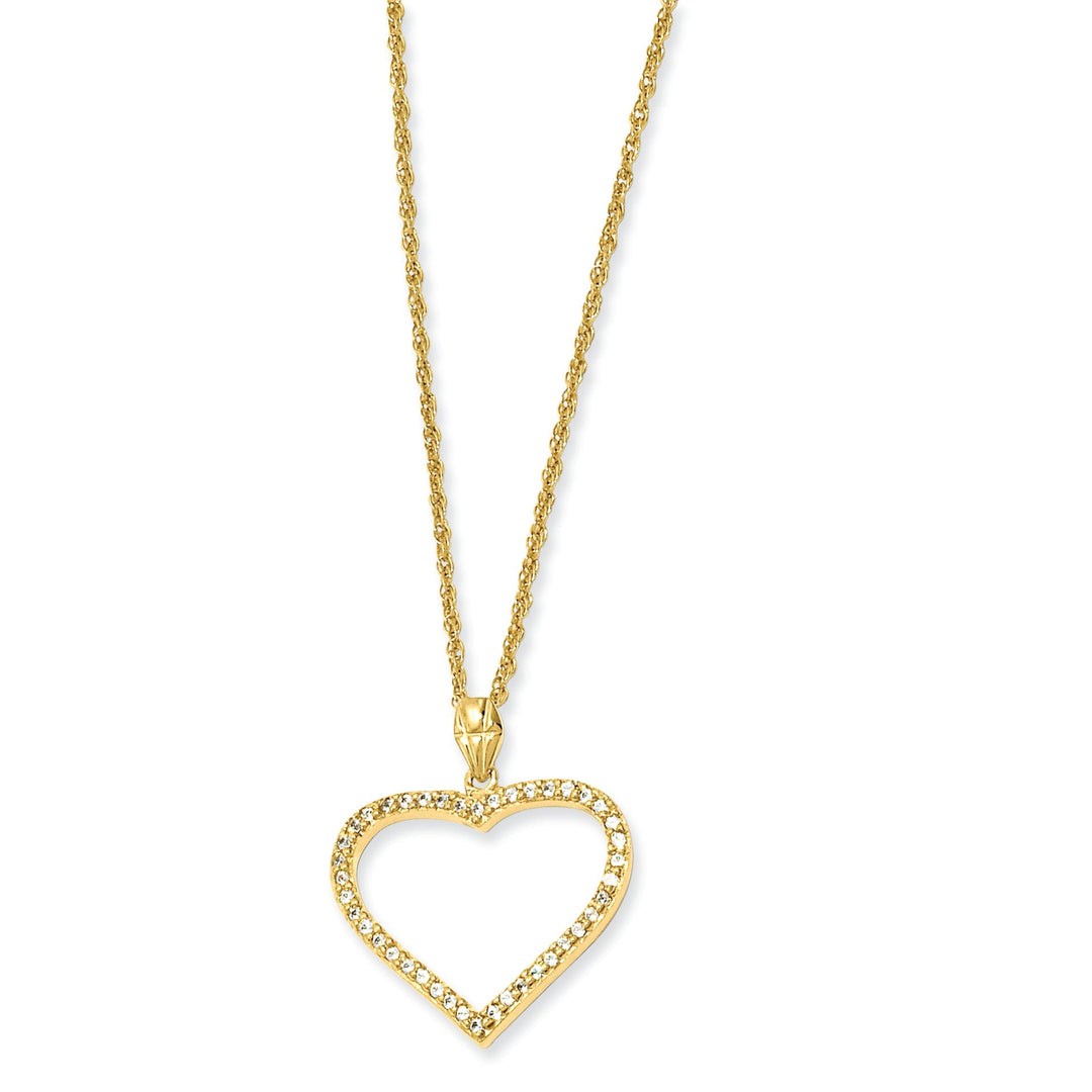 Gold Plated Cubic Zirconia Heart Necklace