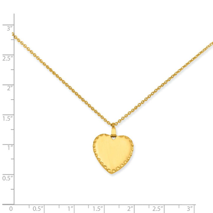 Gold Plated Engraveable Heart Disc Necklace