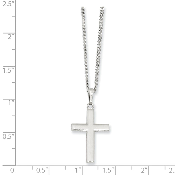 Rhodium Plated Medium Cross Necklace