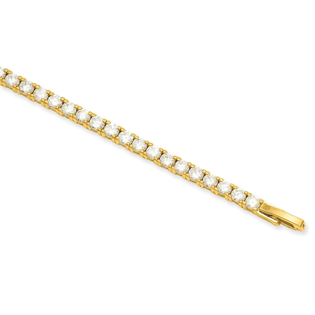 Gold Plated Prong Set Cubic Zirconia Bracelet