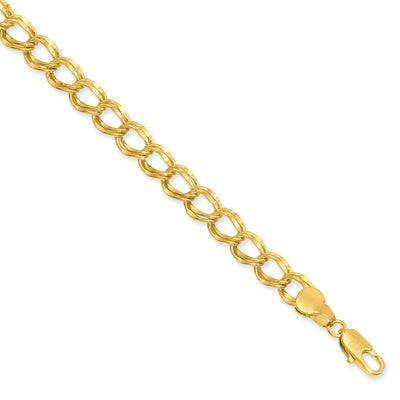 Gold Plated 6.5MM Double Link Charm Bracelet at $ 46.4 only from Jewelryshopping.com