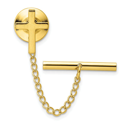 Gold Plated Small Plain Cross Tie Tac at $ 37.96 only from Jewelryshopping.com