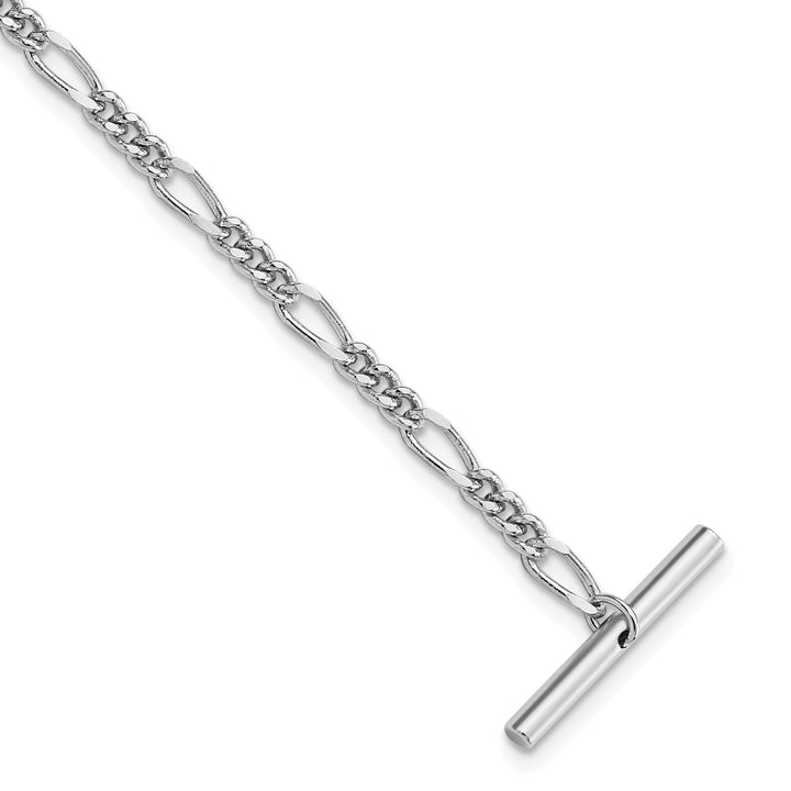 Rhodium Plated Figaro Tie Chain