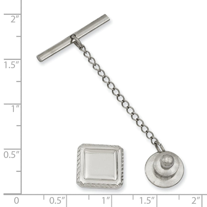 Rhodium Plated Square Tie Tac