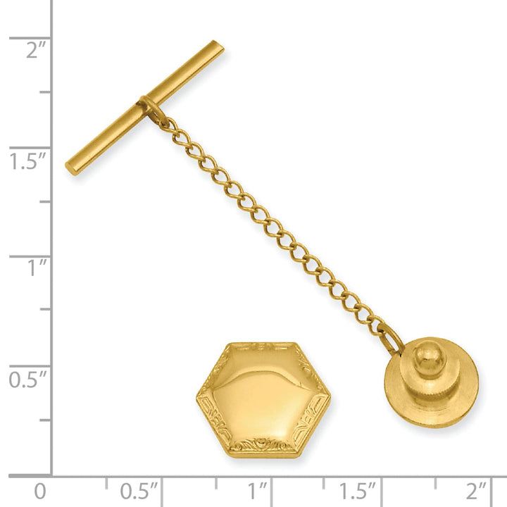 Gold Plated Hexagon Tie Tac