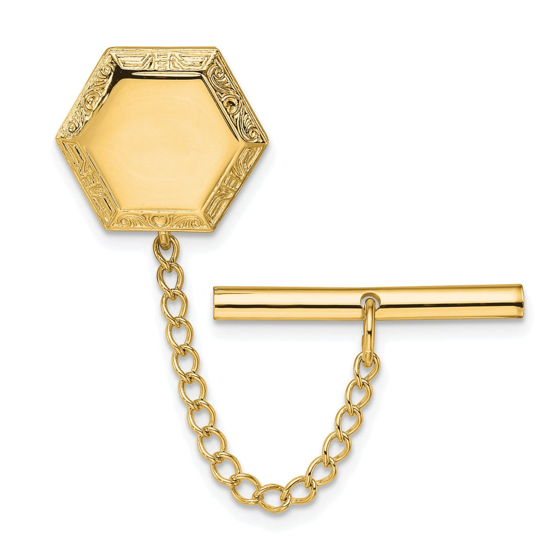 Gold Plated Hexagon Tie Tac