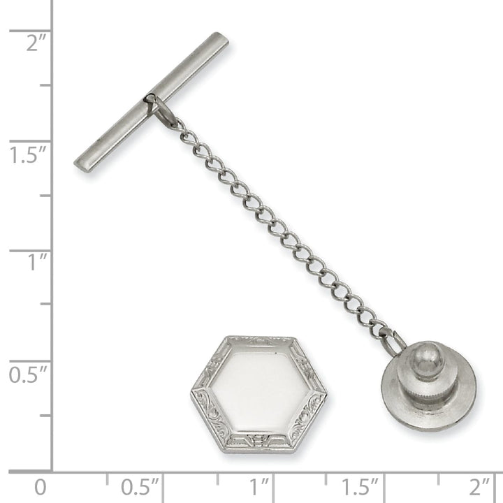 Rhodium Hexagon Tie Tac