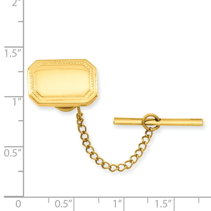 Gold Plated Polished Rectangle Tie Tac