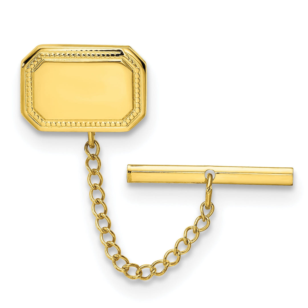 Gold Plated Polished Rectangle Tie Tac