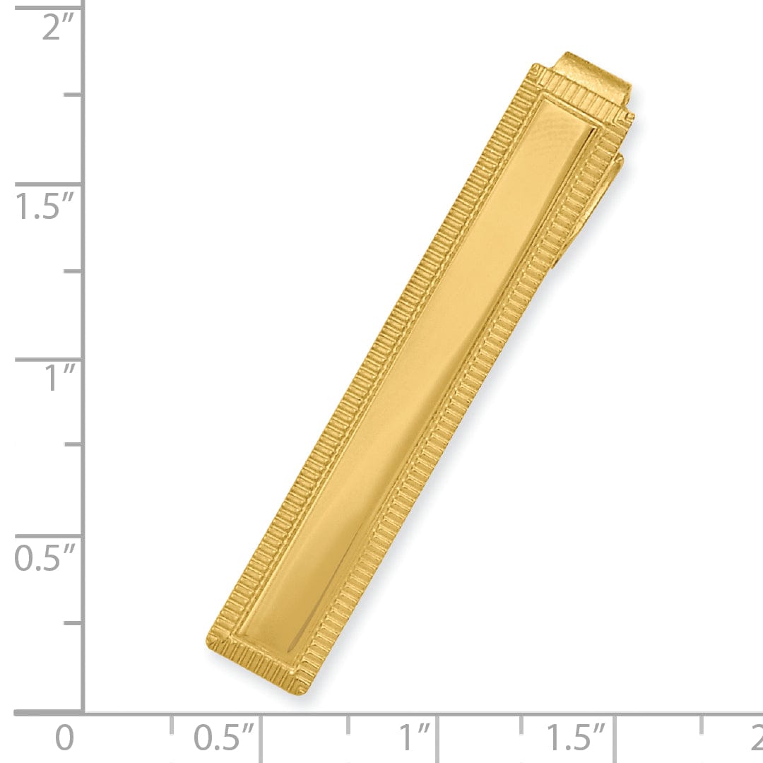 Gold Plated Lined Edge Tie Bar
