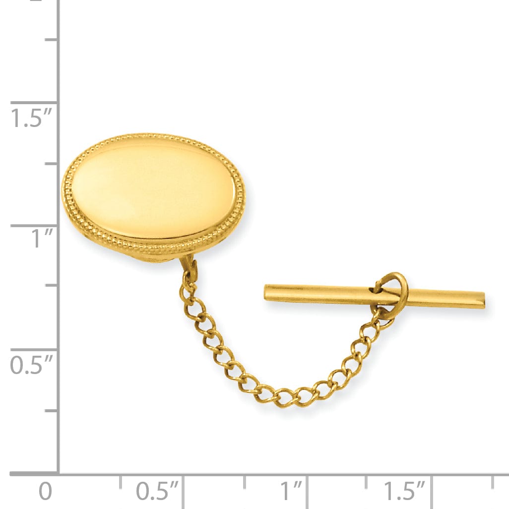 Gold Plated Oval Beaded Tie Tac