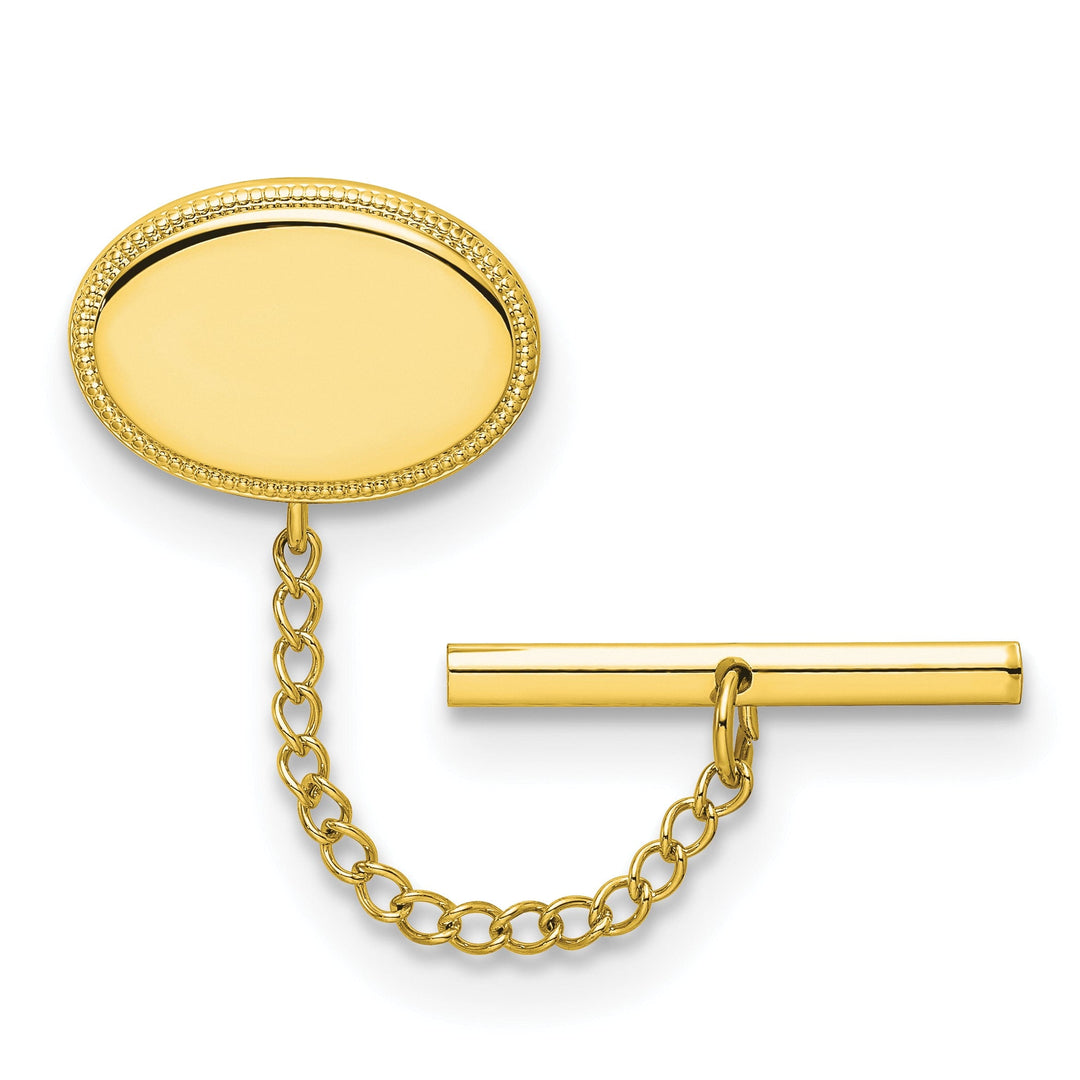 Gold Plated Oval Beaded Tie Tac