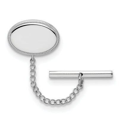 Rhodium Plated Oval Beaded Tie Tac at $ 37.96 only from Jewelryshopping.com