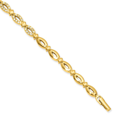 Gold Plated Marquis Shape Cubic Zirconia Bracelet