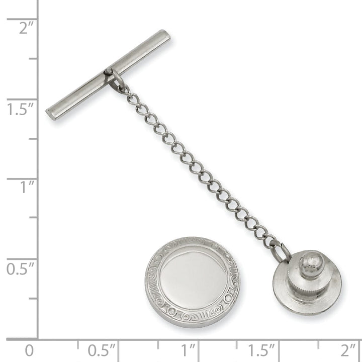 Rhodium Plated Round Tie Tac