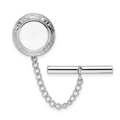 Rhodium Plated Round Tie Tac at $ 37.96 only from Jewelryshopping.com
