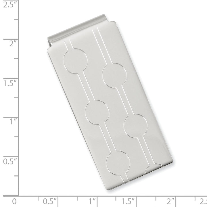 Rhodium Plated Engravable Hinged Money Clip