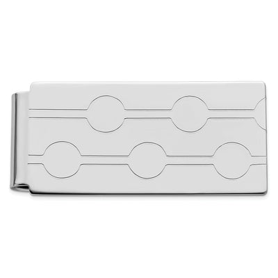 Rhodium Plated Engravable Hinged Money Clip