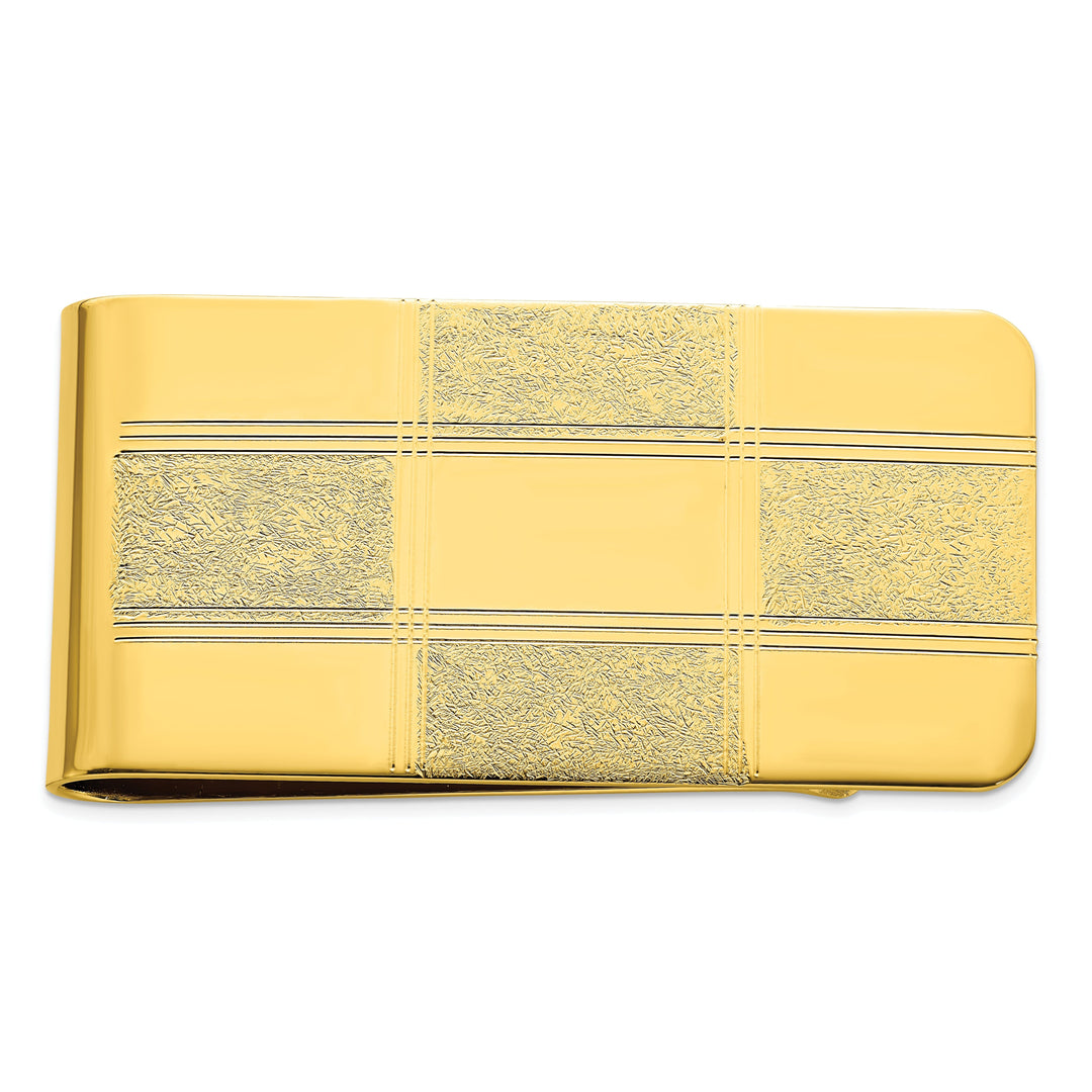 Gold Plated Four Square Engravable Money Clip