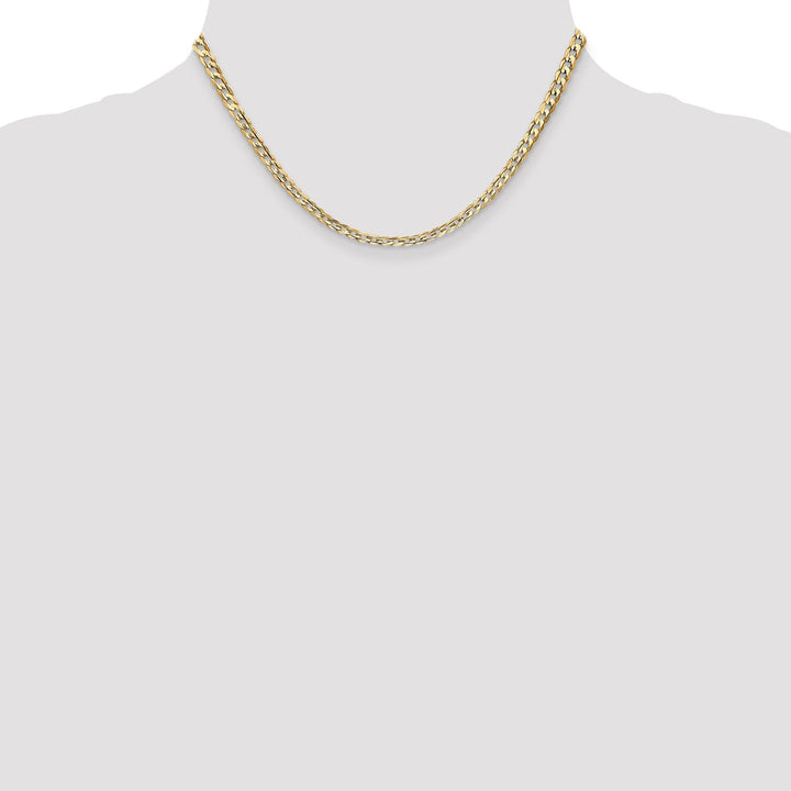 14k Yellow Gold 3.80mm Open Concave Curb Chain