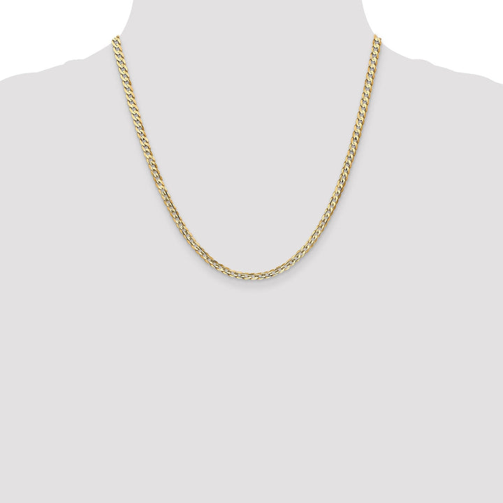 14k Yellow Gold 3.80mm Open Concave Curb Chain