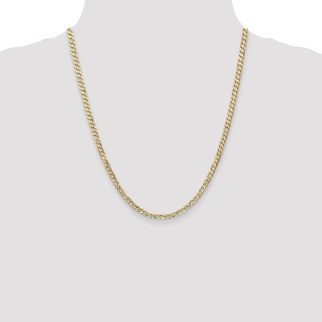 14k Yellow Gold 3.80mm Open Concave Curb Chain